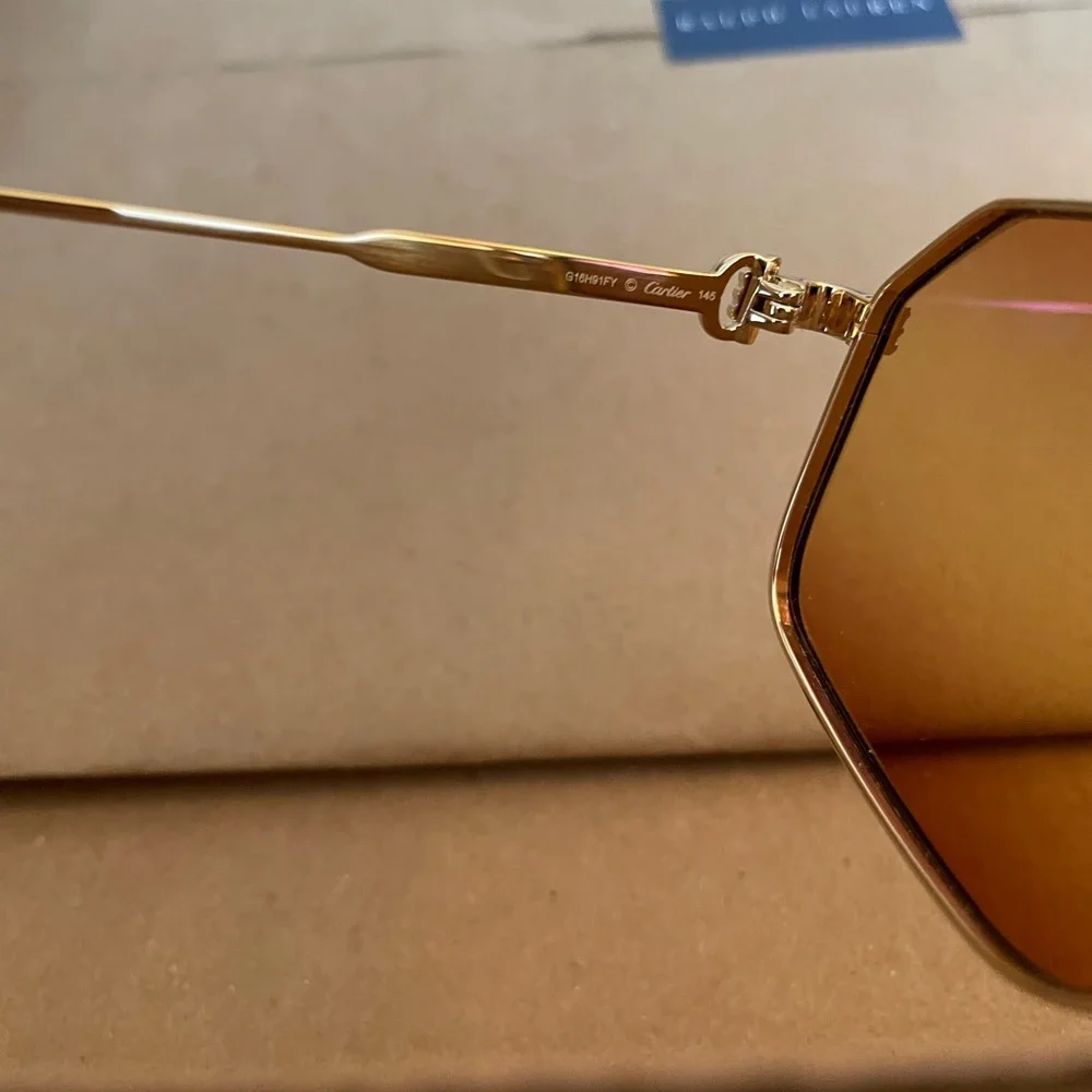 Cartier Men's Metal Aviator Sunglasses - Picture 7 of 9